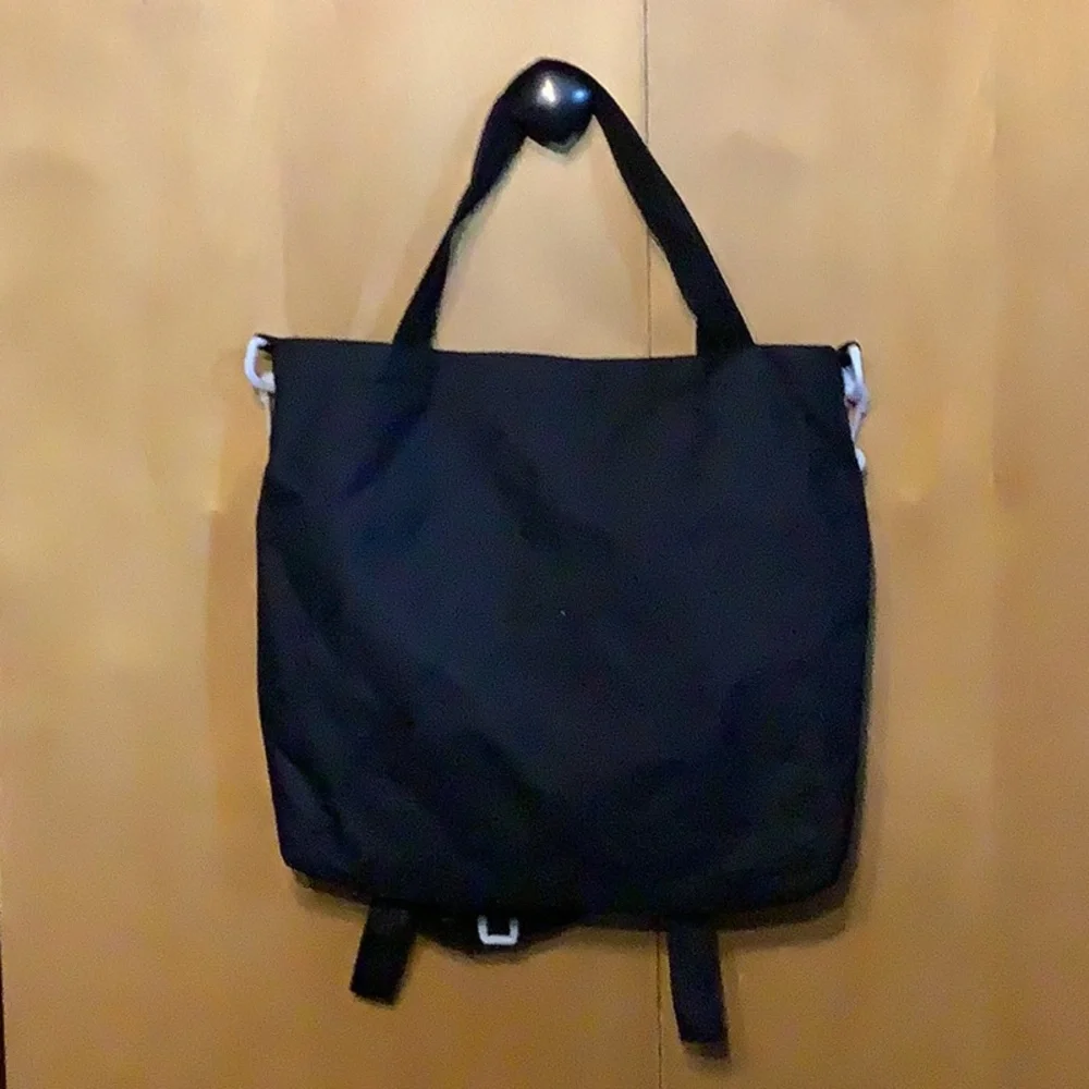 Lanshiyabag black nylon tote/crossbody